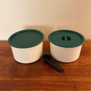 Vintage Tupperware Coffee and Filter Canisters with scoop